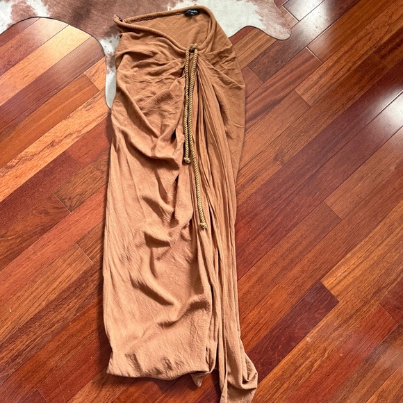 JLux Label Linen Slit Skirt - Picture 3 of 6